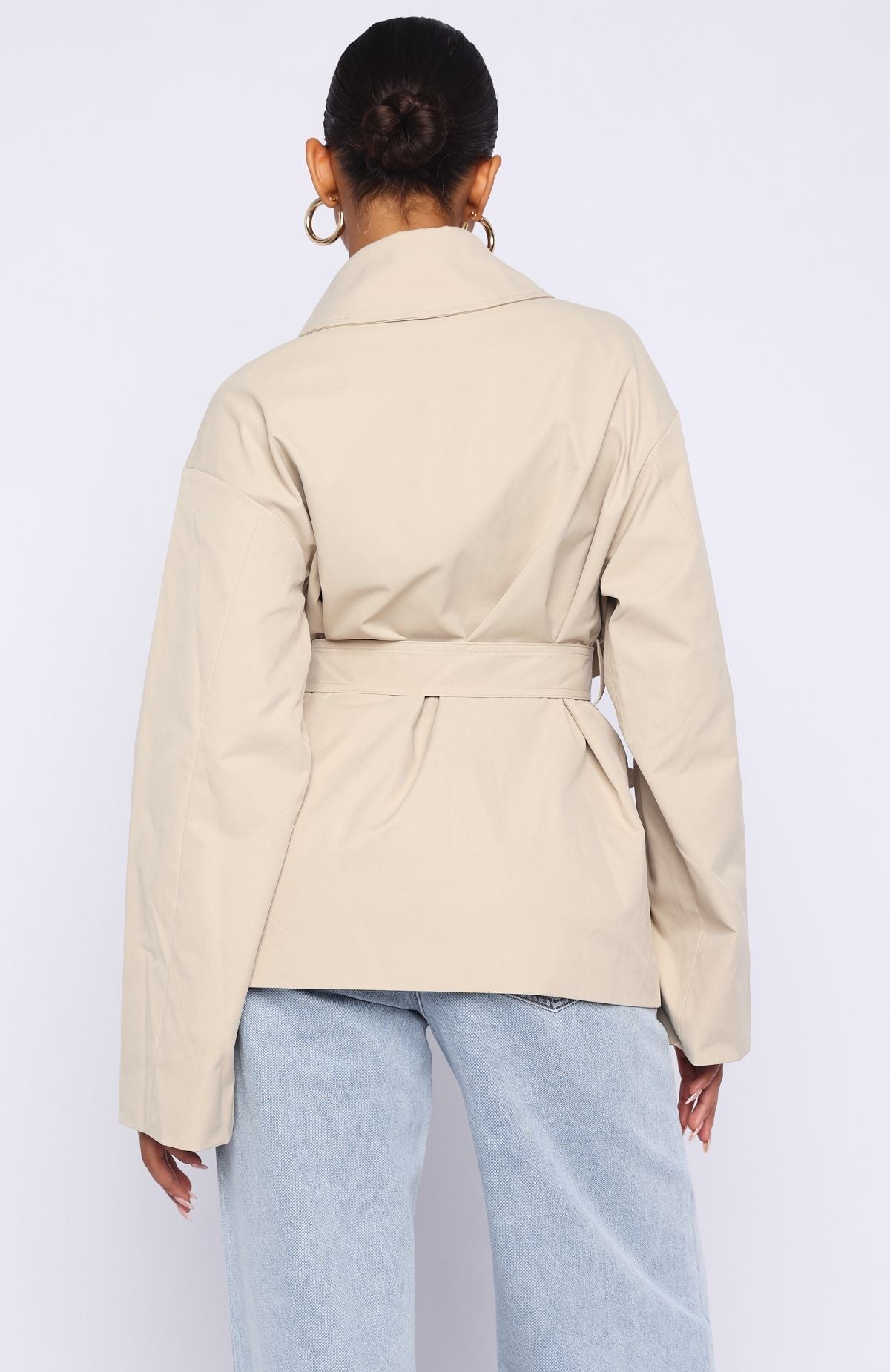 Could Touch Cropped Trench Jacket Sand