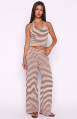 Looking Back Wide Leg Pants Pink Stripe