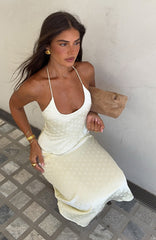 Palm Breeze Halter Top Cream