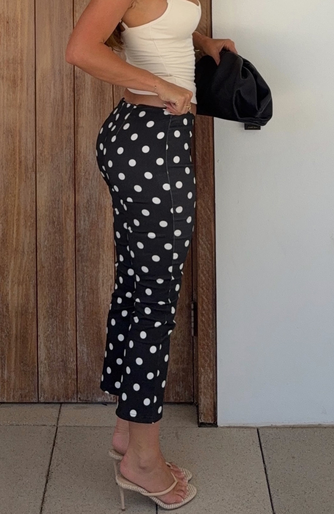 Sweetie Darling Capri Pants Black/White Polka Dot