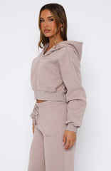 Stay Lifted Cropped Hoodie Cinnamon