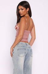 Sucker For You Top Pink Stripe