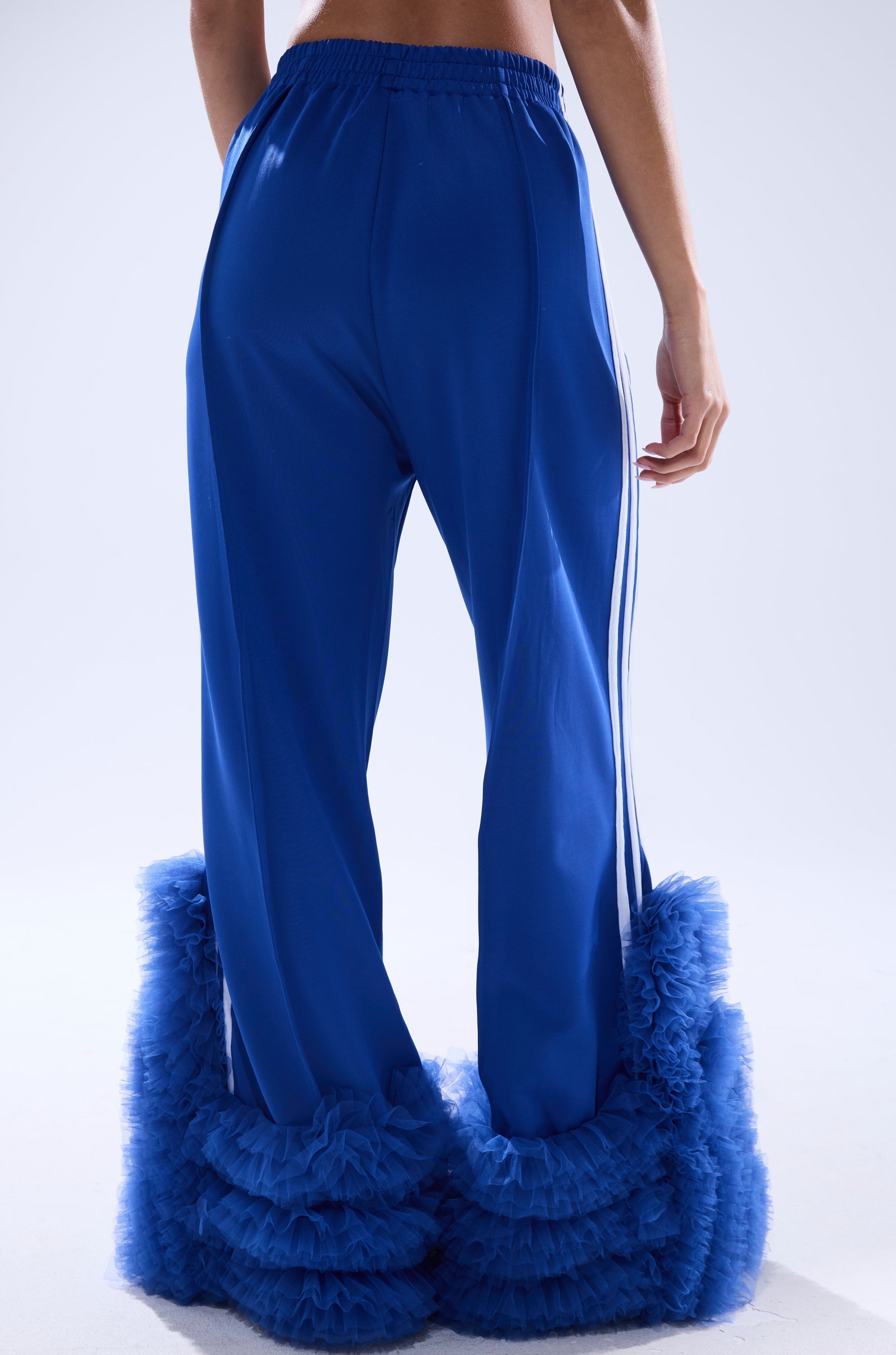 MODERN JAM TRACK PANT WITH TULLE IN ROYAL BLUE