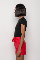90S BABY RIBBED SHORT SLEEVE CROP TEE