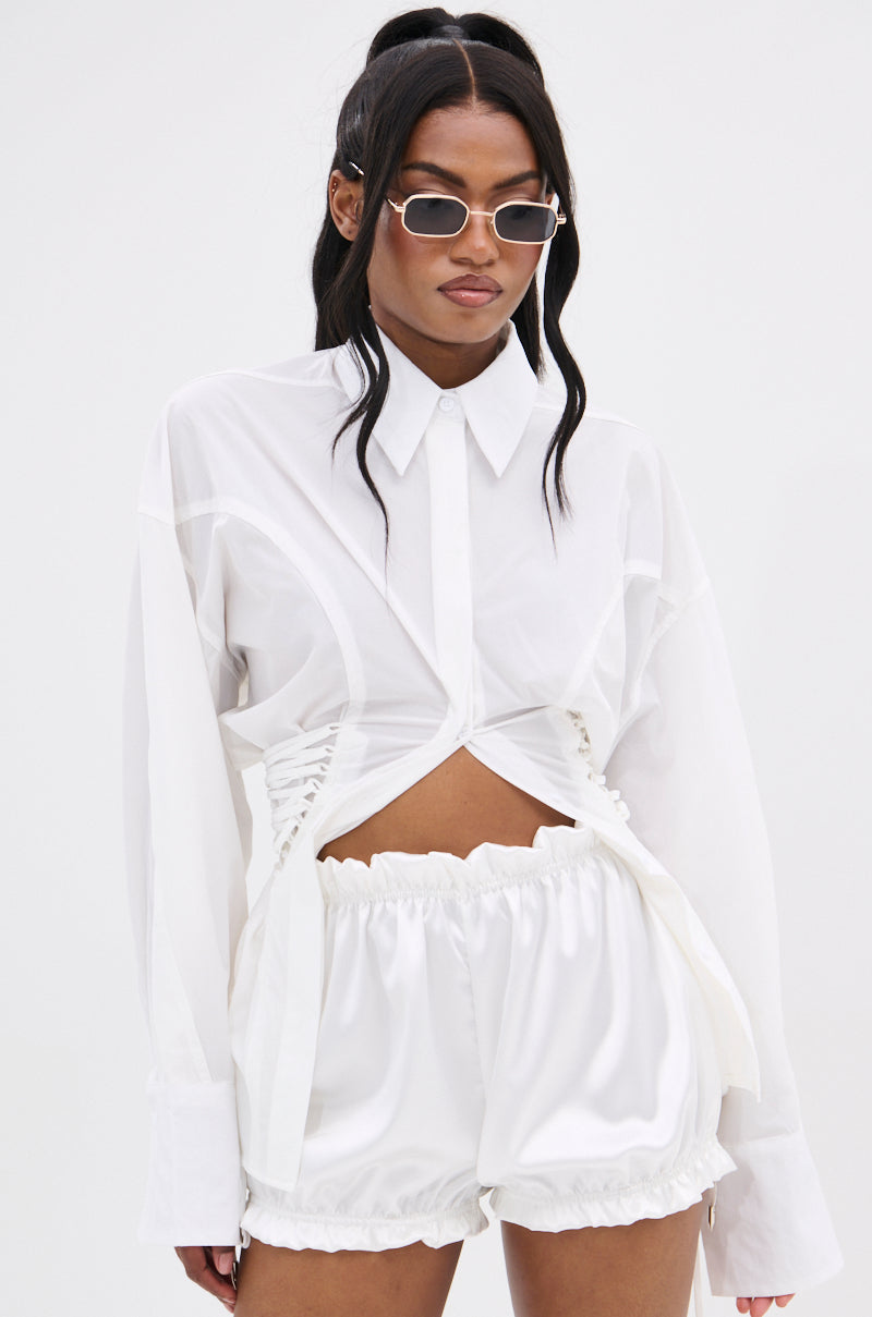 SHAR BUTTON DOWN WITH SIDE TIES