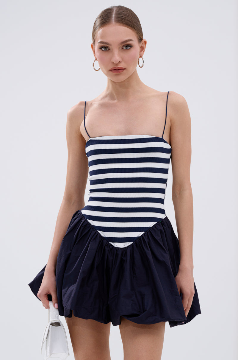 SAIL AWAY WITH ME STRIPE MINI DRESS