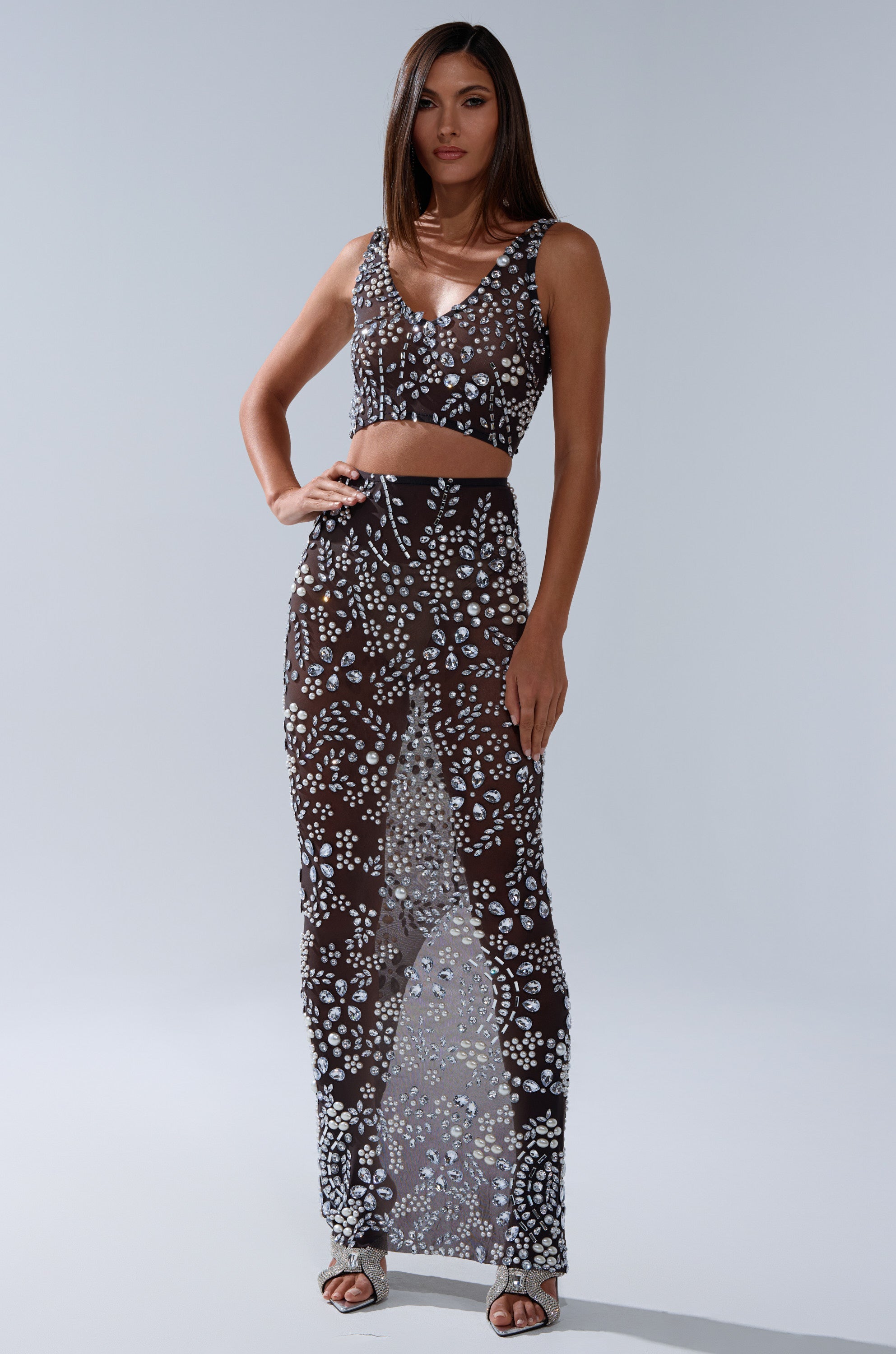 BLING BLING MESH RHINESTONE BRALETTE