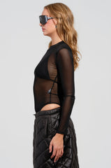 NEW BODY LONG SLEEVE MESH BODYSUIT