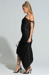 SIMPLY DIVINE SATIN MIDI DRESS