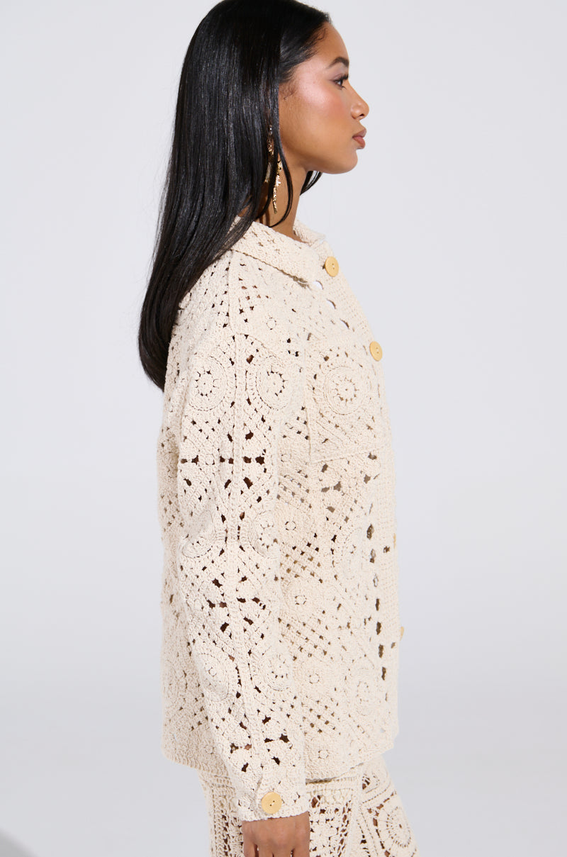 CROCHET KNIT BUTTON UP