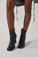 AZALEA WANG AMHERST BLACK PU BOOTIE