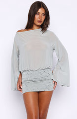 Music In My Veins Long Sleeve Mini Dress Mist