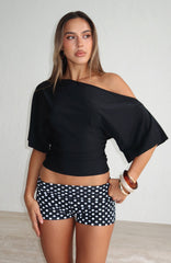 Marrakech Moments Cinched Waist Top Black