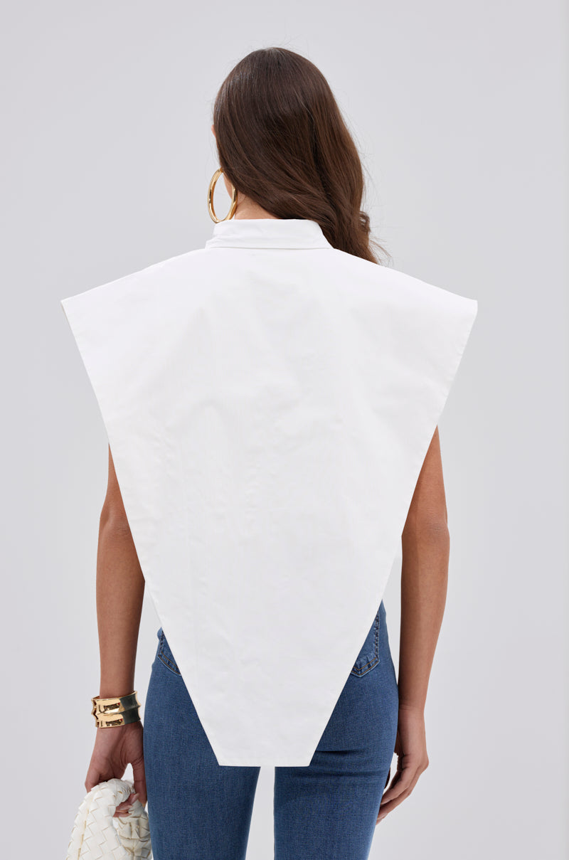 ALWAYS GIVING BUTTON DOWN POPLIN BLOUSE