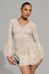 PRINCESS GENOVIA LONG SLEEVE MINI DRESS