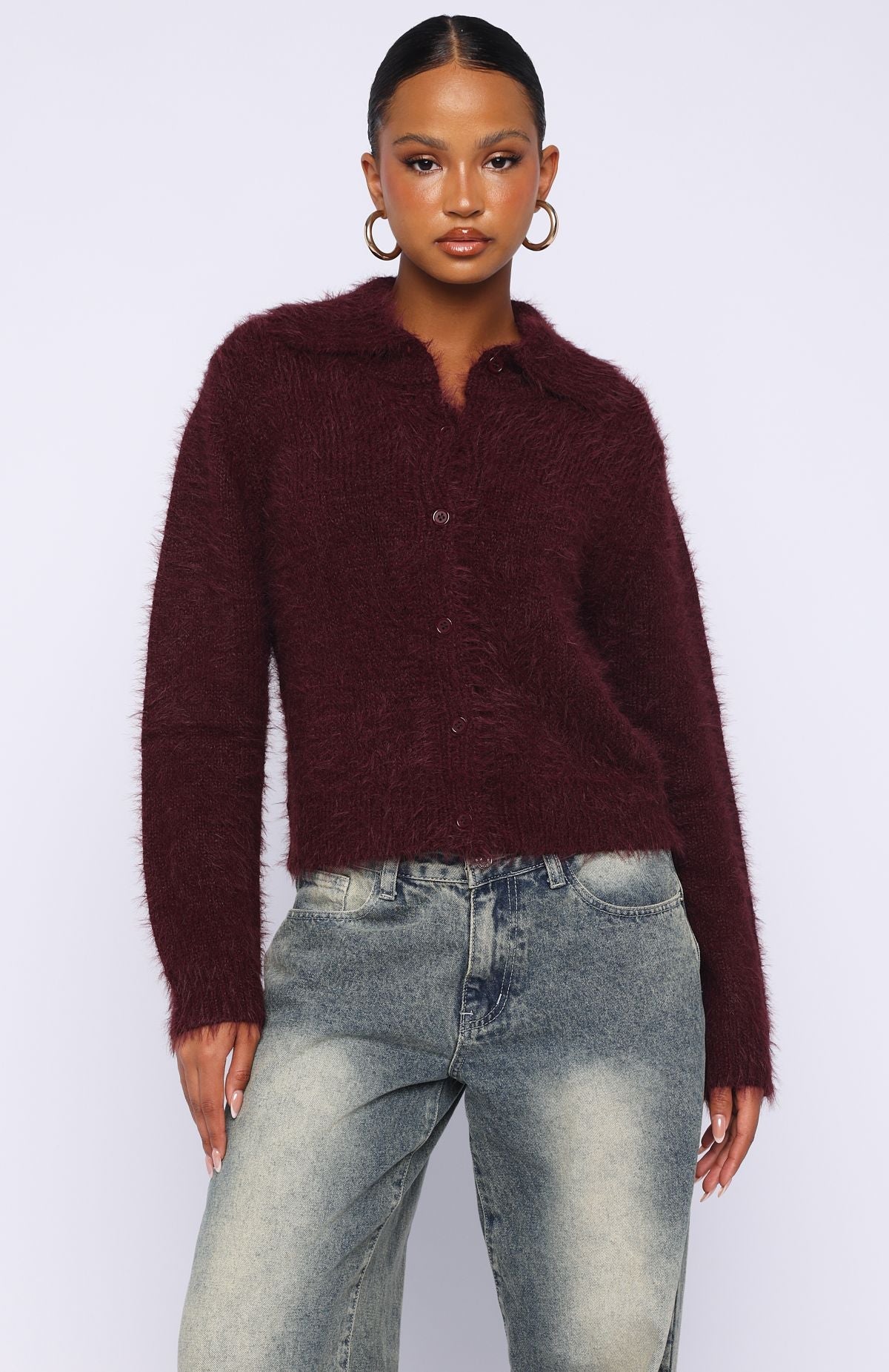 Chill Luxe Knit Cardigan Merlot