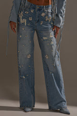 IN YOUR DREAMS RHINESTONE DENIM JEANS