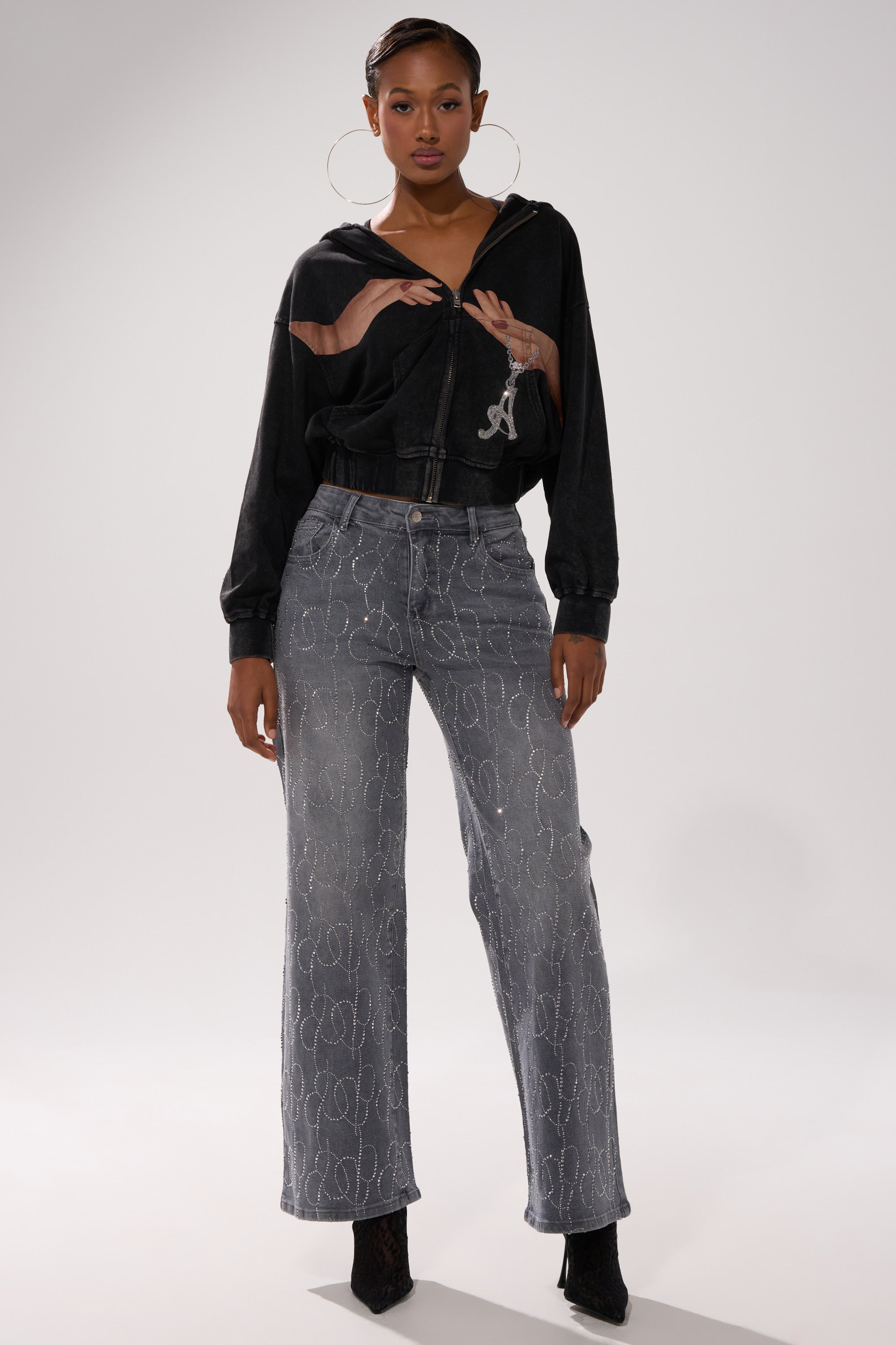 PERFECT LIKE ME EMBELLISHED DENIM