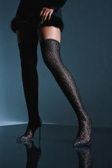 AZALEA WANG FREYJA OVER THE KNEE LACE BOOT IN BLACK
