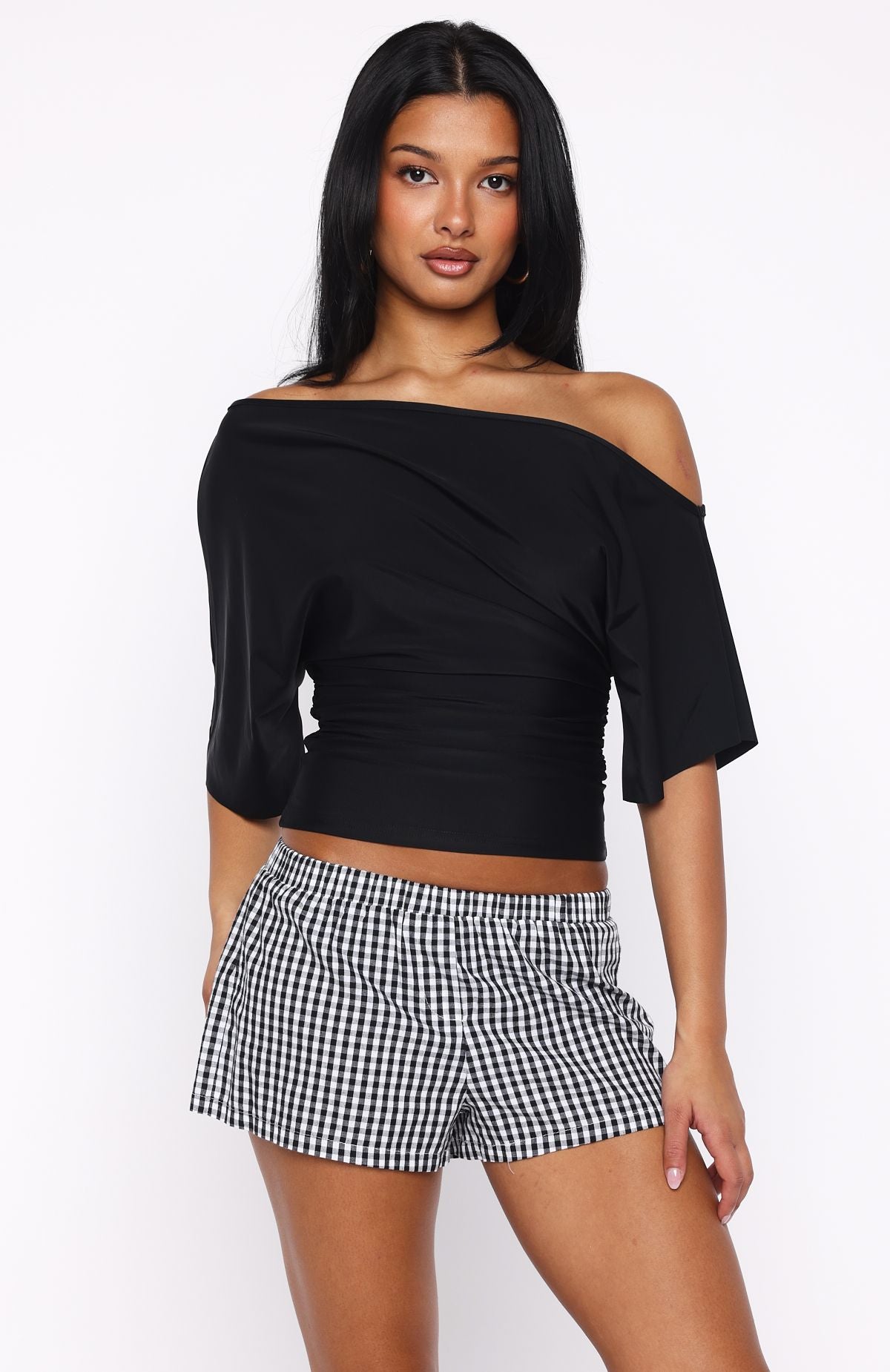 Marrakech Moments Cinched Waist Top Black