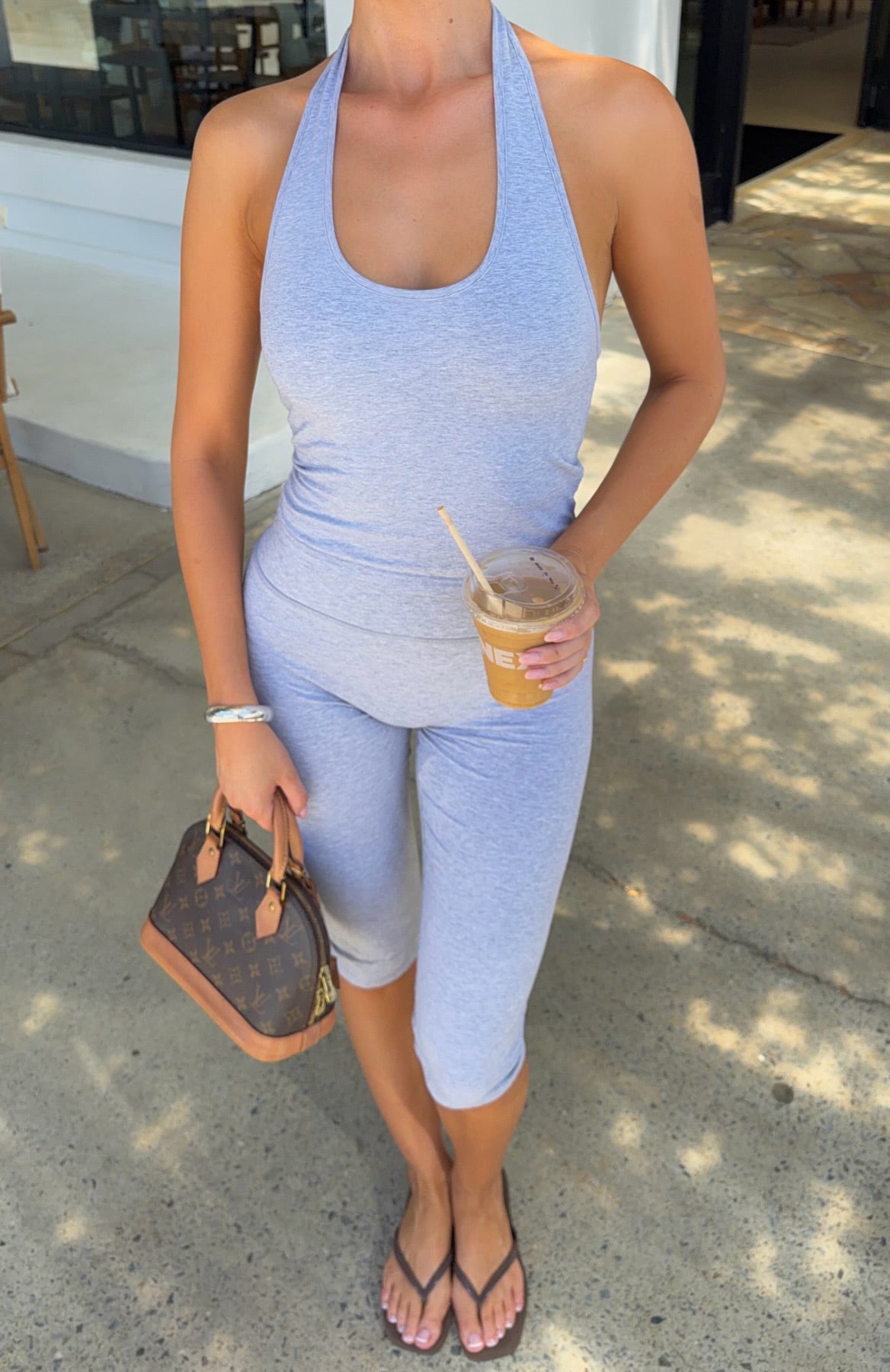 Focus On The Good Capri Pants Grey Marle