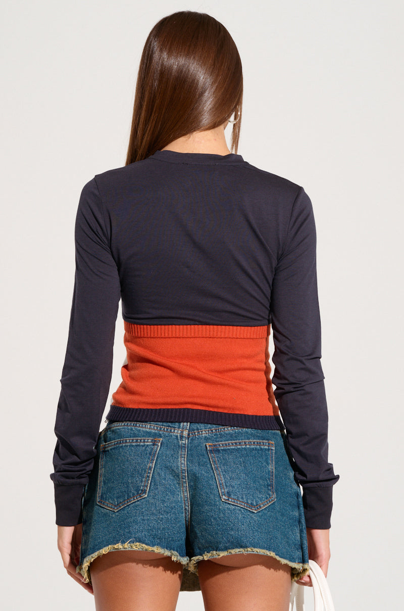 UP CLOSE AND PERSONAL LONG SLEEVE TOP