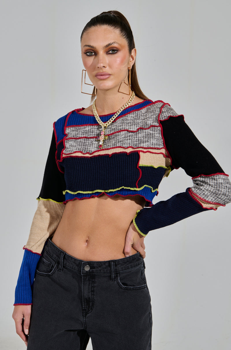 REAL ONE PATCHWORK SWEATER