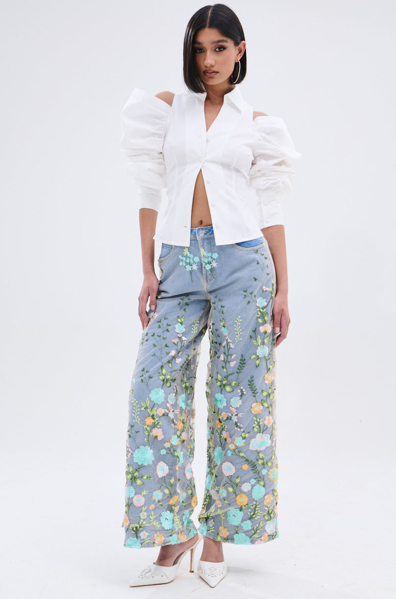 CRAZY IN LOVE BUTTON DOWN BLOUSE
