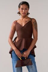 TRACY SIDE ADJUSTER PEPLUM TOP