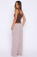 The Sweetest Love Drawstring Pants Pink/Chocolate Stripe