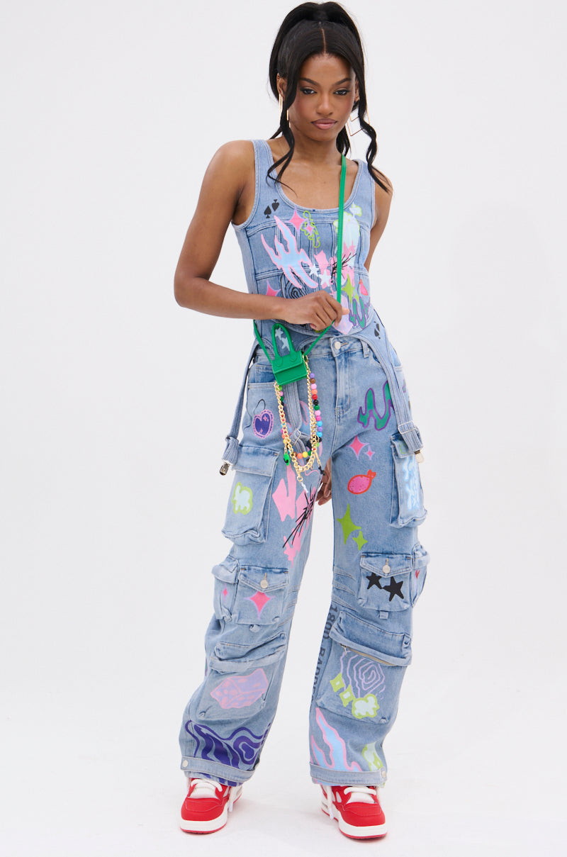 WILD SOUL GRAFFITI CORSET TOP