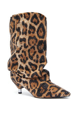 AZALEA WANG GRIMES LEOPARD STILETTO BOOTIE
