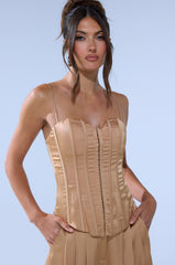 HANSEL MOCHA SATIN CORSET