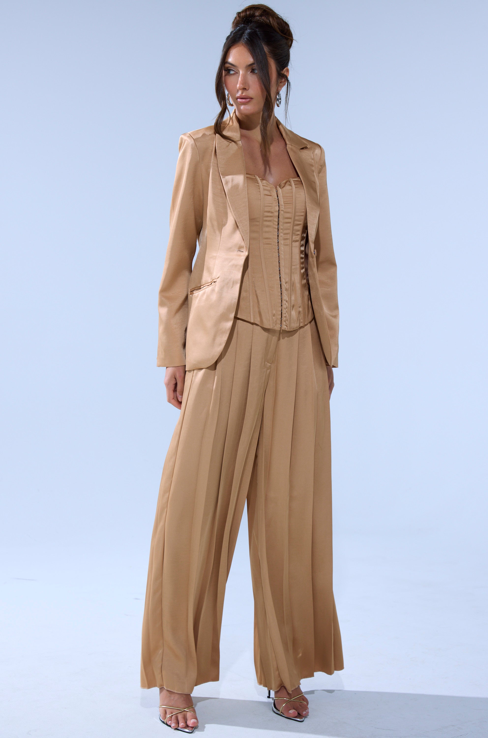 HANSEL MOCHA SATIN BLAZER
