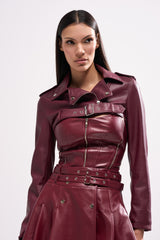 HARLEY LUXE ULTRA CROP MOTO IN BURGUNDY