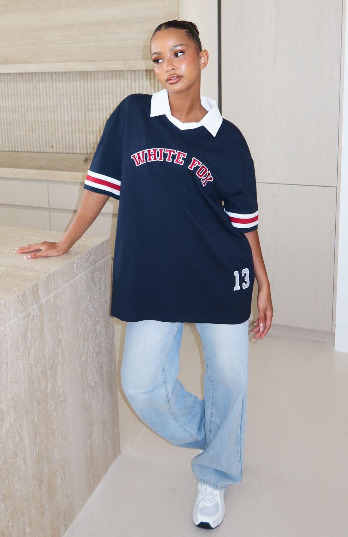 Break It Up Oversized Jersey Navy
