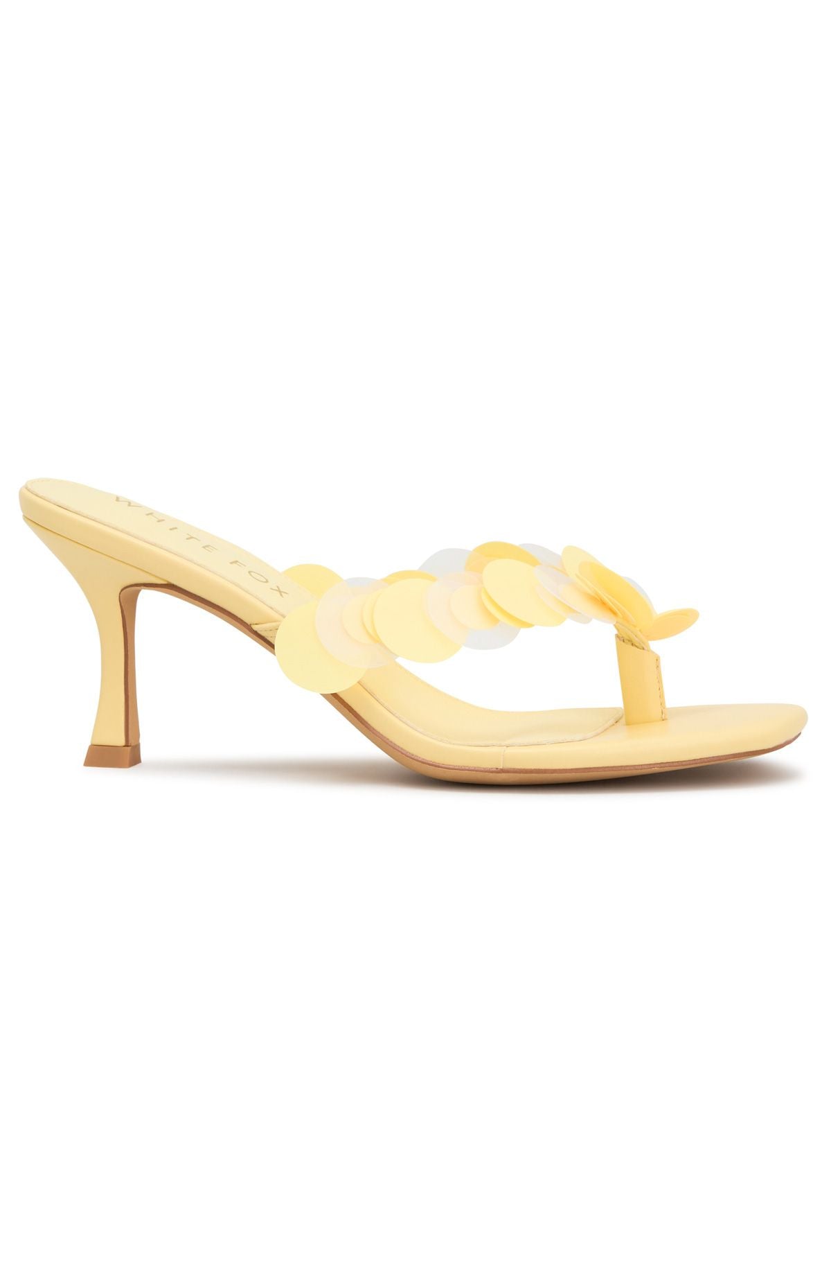 Imogen Sequin Mules Lemon