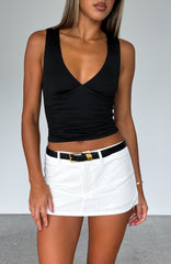 Selfish Behaviour Low Rise Mini Skort White