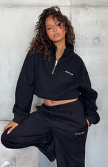 Test Drive Boxy Quarter Zip Sweater Black