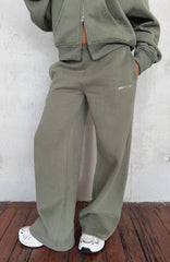 Test Drive Wide Leg Sweatpants Khaki