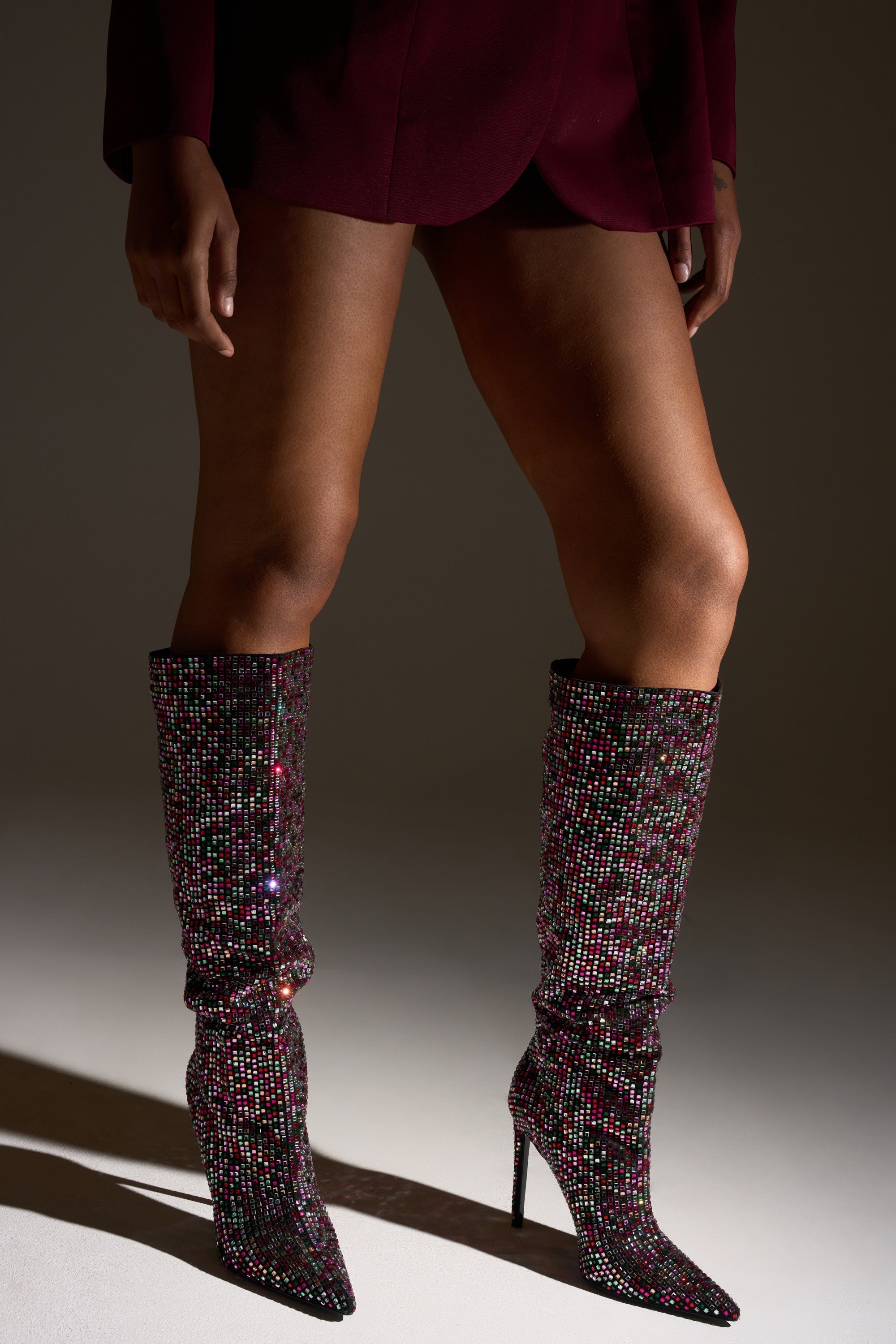 AZALEA WANG IZZY EMBELLISHED BOOT IN MULTI