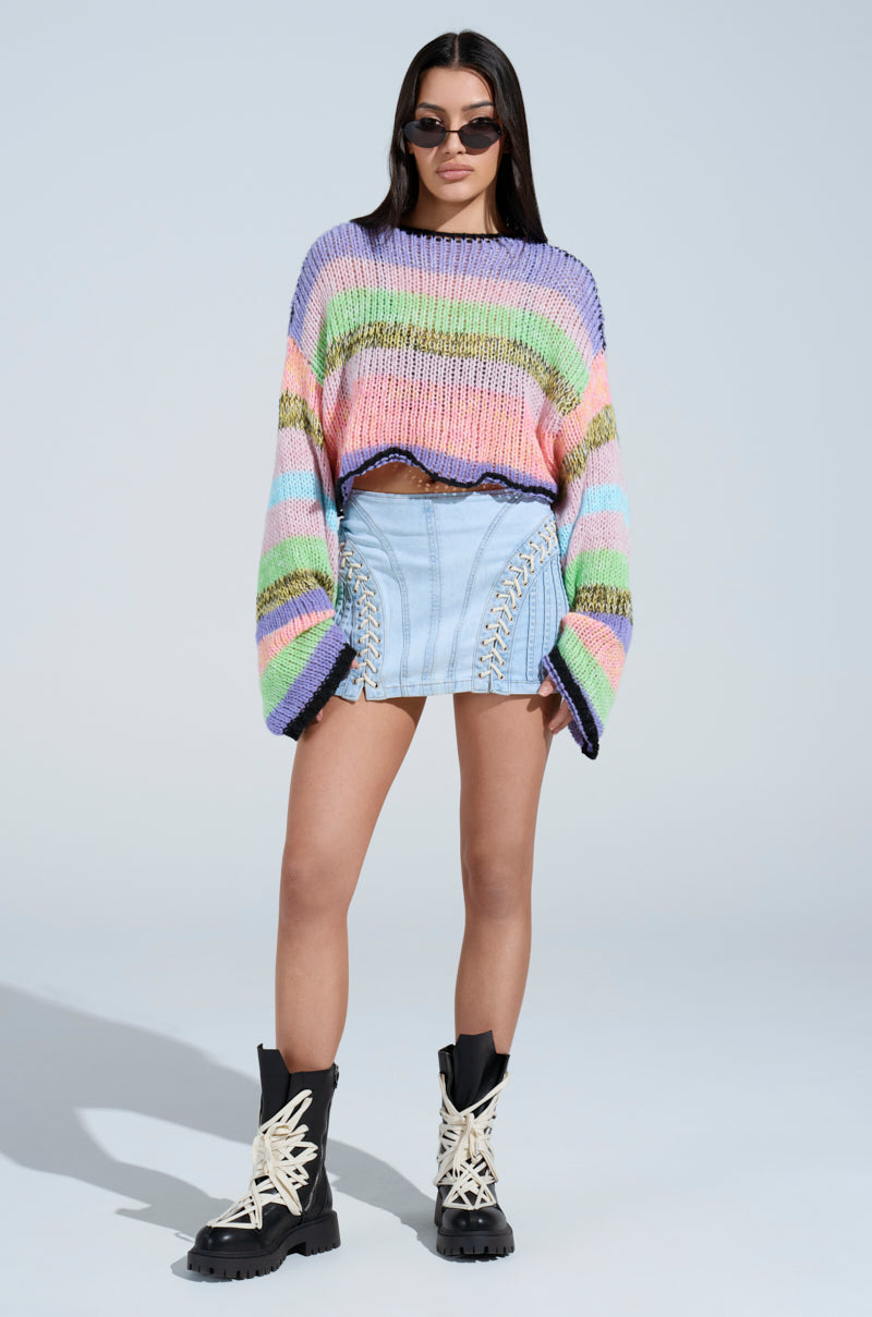 DONT THINK ABOUT IT DENIM MINI SKIRT