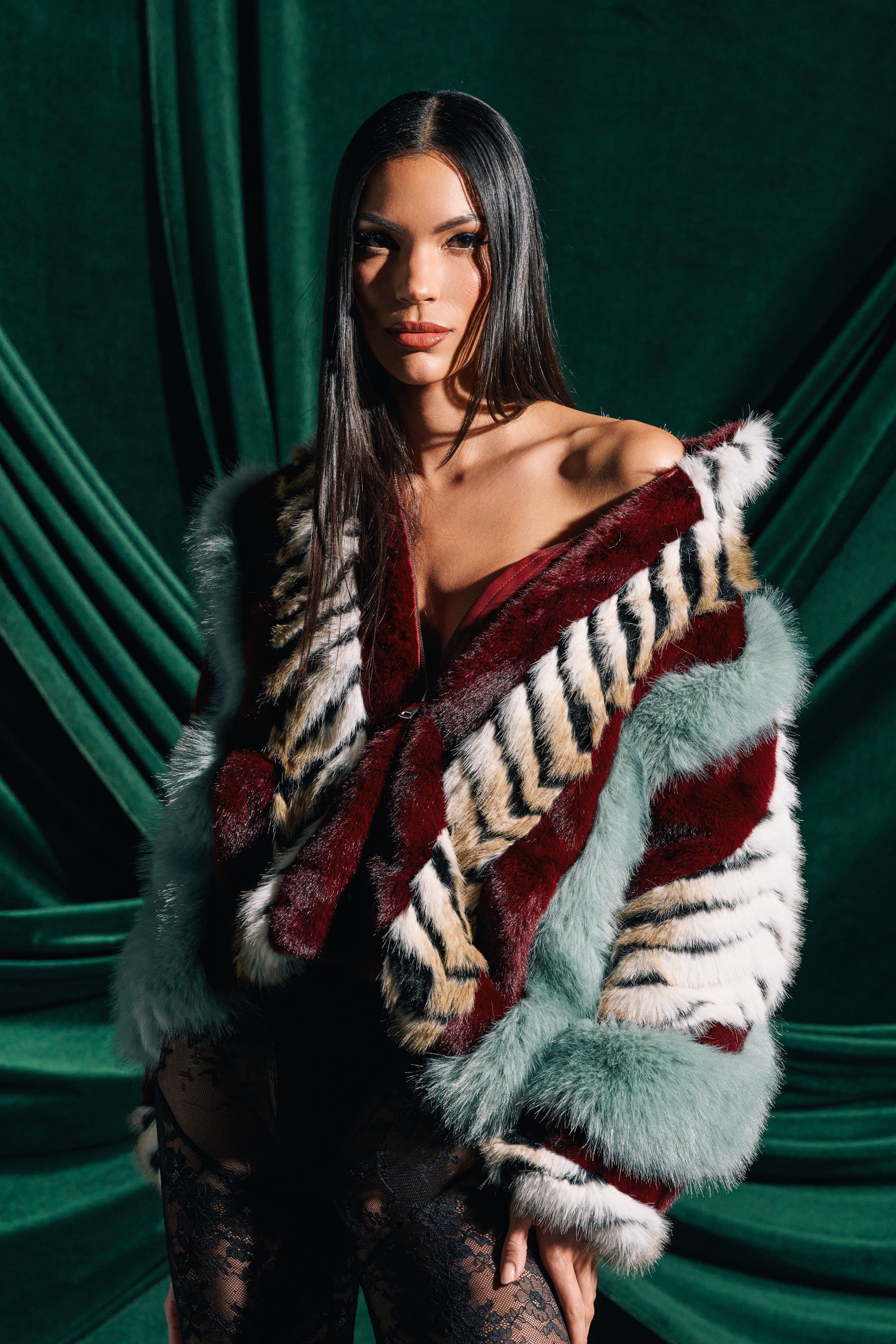HAVE IT ALL PANELED FUR COAT