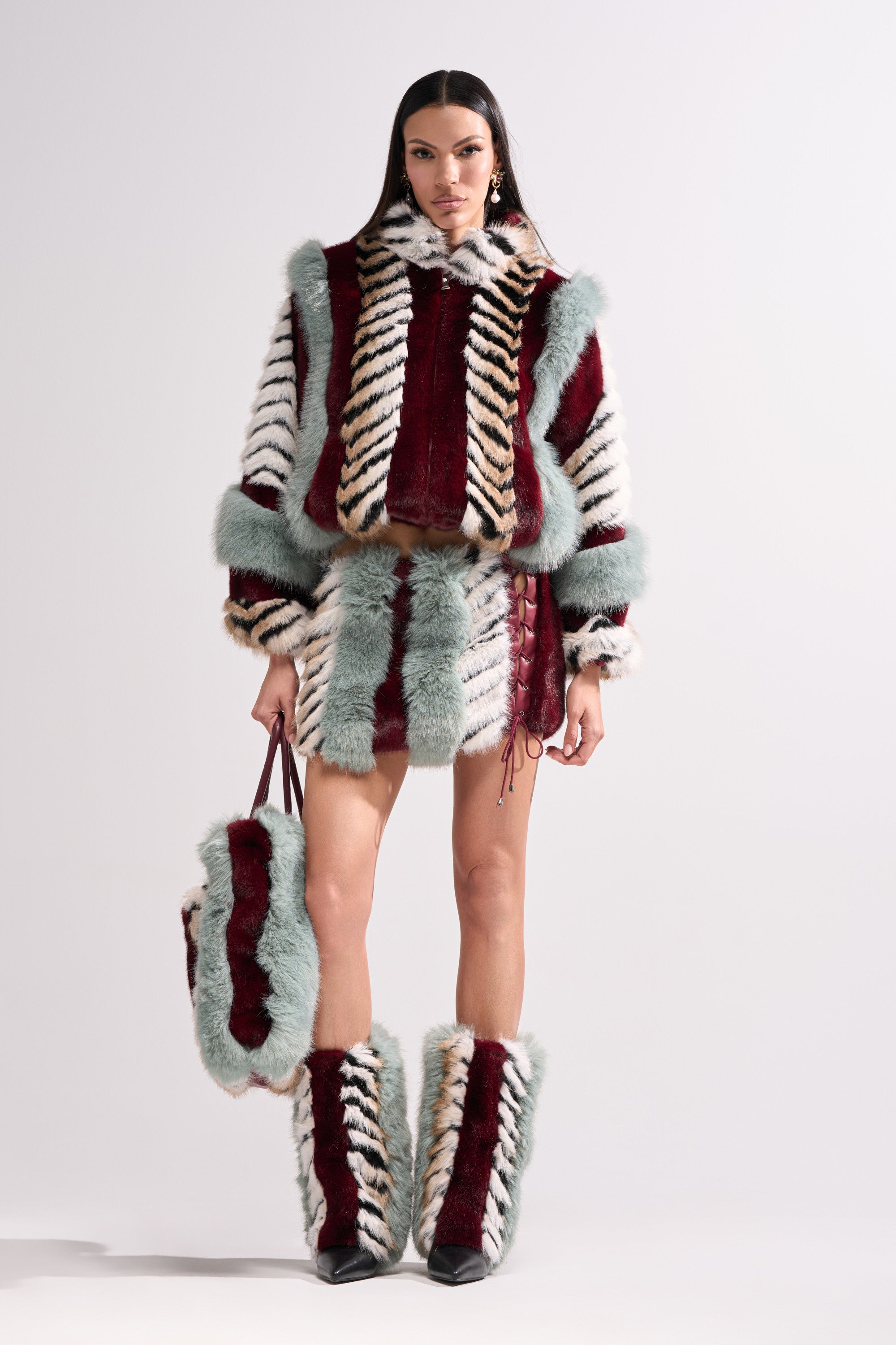HAVE IT ALL PANELED FUR COAT