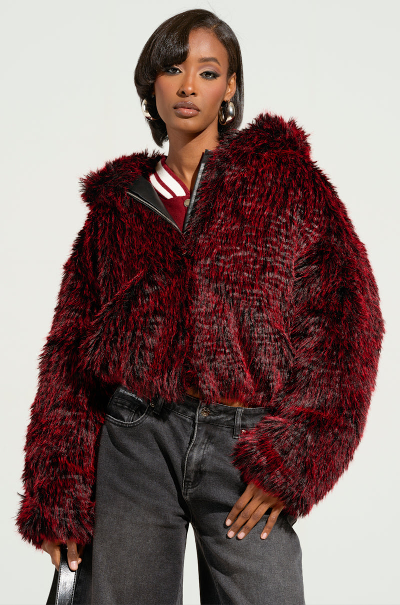 NIKKI FAUX FUR BOMBER