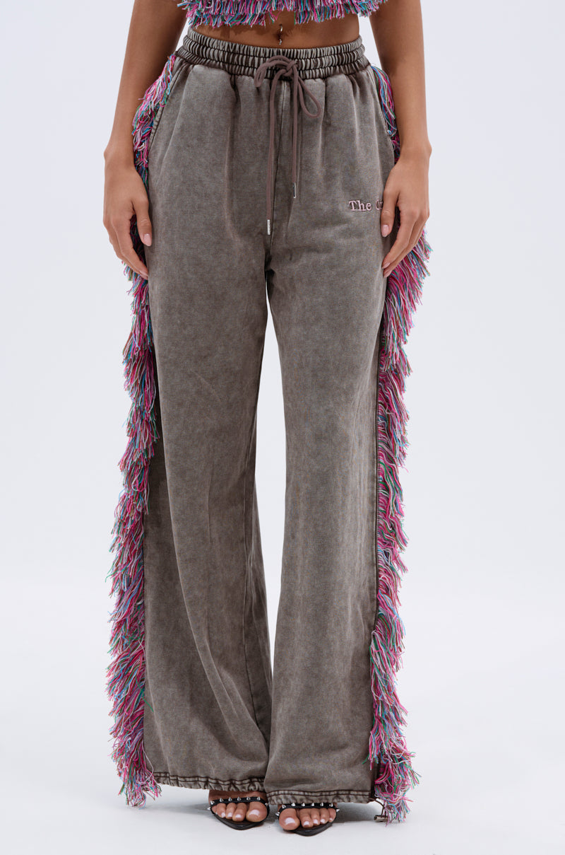 THE ONE WIDE LEG JOGGER WITH FRINGE