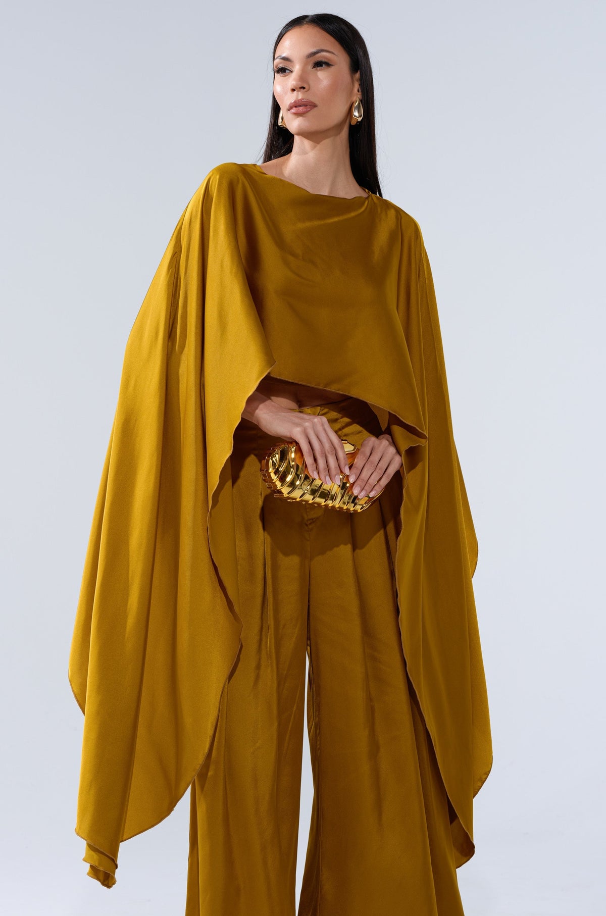 COCKTAIL HOUR BLOUSE IN MUSTARD