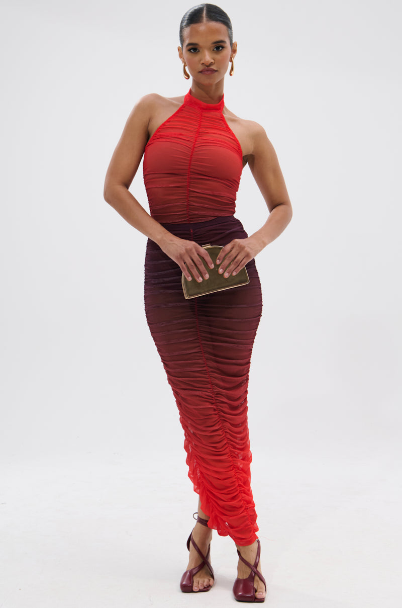OH FIRE OMBRE MAXI SKIRT