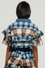 OVERRATED PLAID BUTTON DOWN BLOUSE