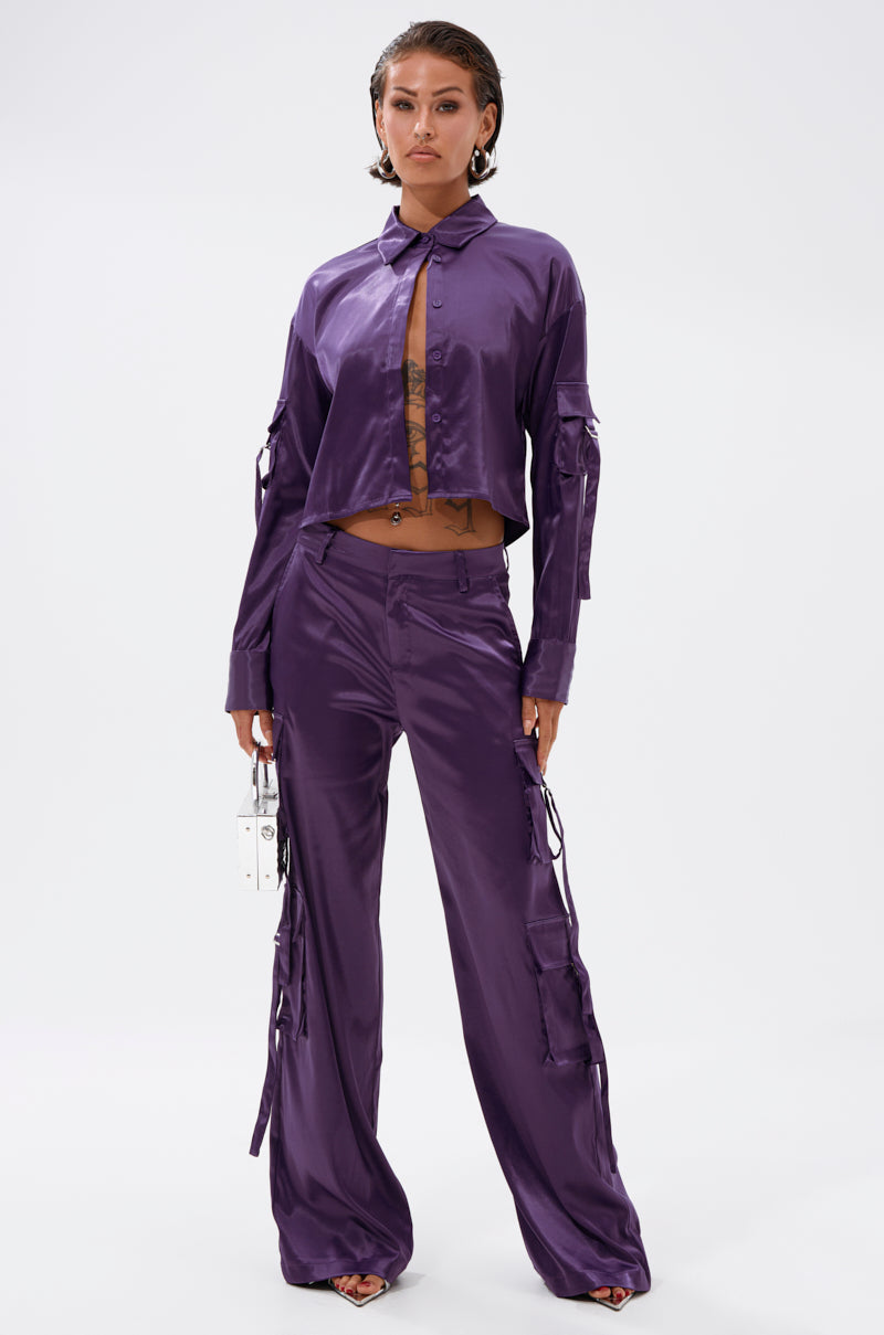 MAYBE ITS YOU SATIN BUTTON DOWN